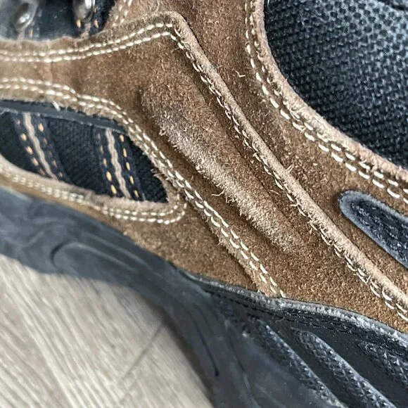 Brahmas Boots Mens 9.5 Work Or Outdoor Leather Brown Shoes Province Steel Toe - Picture 13 of 15